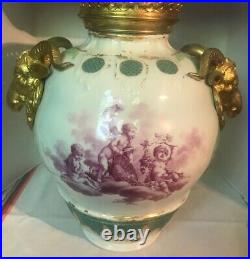 Antique Kpm Porcelain Bronze Mounted Urn With LID