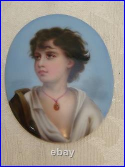 Antique Kpm Porcelain Plaque Painting Of A Neapolitan Boy Masters Hand Stunning