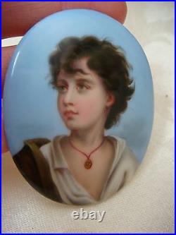 Antique Kpm Porcelain Plaque Painting Of A Neapolitan Boy Masters Hand Stunning