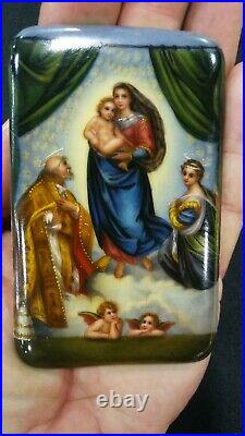 Antique Madonna Jesus Cherub Angel Porcelain Plaque KPM Quality