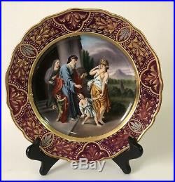 Antique Meissen Hand Painted Porcelain plate, The Expulsion of Hagar Ismael 19th