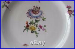Antique Meissen Kpm Berlin Porcelain Plates Florals Insects 1770 1810