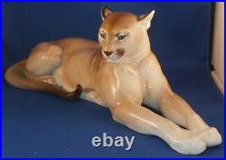 Antique Nymphenburg Porcelain Mountain Lion Puma Figurine Porzellan Figur Figure