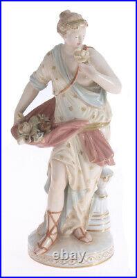 Antique Original Rare Germany KPM Women Gilt Painted Porcelain Figurine Marked