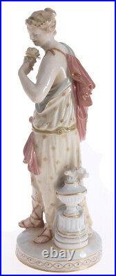 Antique Original Rare Germany KPM Women Gilt Painted Porcelain Figurine Marked