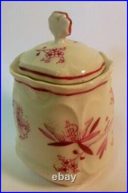 Antique PINK ONION Porcelain Spice Condiment MUSTARD Jar KPM Meissen Pattern