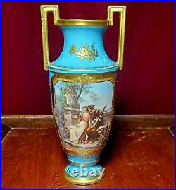Antique Porcelain Cabinet Vase KPM & Dresden Listed Artist Louis Knoeller 1890's