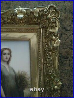 Antique Porcelain KPM style Plaque of Ruth with Wheat