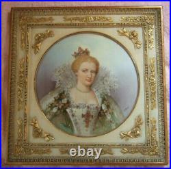Antique Porcelain Plaque Framed Portrait Signed Fabulous Limoges KPM 12