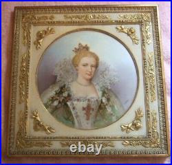 Antique Porcelain Plaque Framed Portrait Signed Fabulous Limoges KPM 12