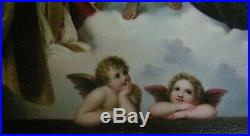 Antique Porcelain Plaque The Sistine Madonna Afr Raphael KPM era 6.88 X 9.88