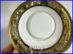 Antique Two KPM Hand Painted Porcelain Plates Brother & Sister Brass Frames