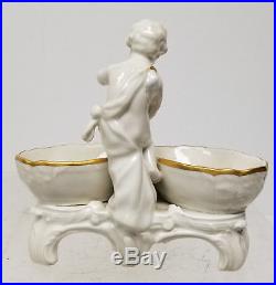 Antique VIntage Porcelain Cherub Figural Double Salt Berlin KPM