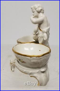 Antique VIntage Porcelain Cherub Figural Double Salt Berlin KPM