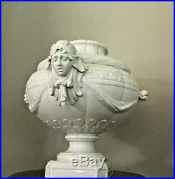 Antique Victorian KPM Berlin Porcelain Vase Marked 19th c female head Georgian