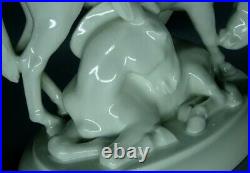 Antique White Zebra Mother Porcelain Figurine Original KPM Art Sculpture Decor
