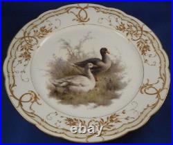 Art Nouveau KPM Berlin Porcelain Geese Bird Scene Plate Porzellan Teller Scenic