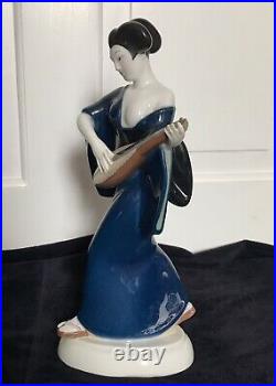 Beautiful Antique KPM Berlin Porcelain Figure of Japanese Girl by Amberg