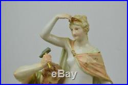 Beautiful KPM Berlin Porcelain 13 1/2 Tall Figurine Cupid Venus Arrow Making