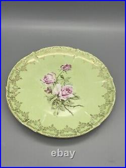Beautiful KPM Germany Hand Painted Green Floral Plate