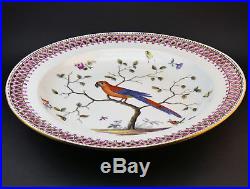 C1790, FINE ANTIQUE 18thC BERLIN HAND PAINTED RETICULATED PORCELAIN BIRD PLATE