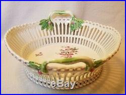 Circa 1820-1830 KPM Porcelain Reticulated Basket Hand Painted Floral Decoration