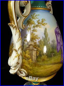 Exquisite 18th Century Kpm Berlin Hand Painted Porcelain Portrait Vase C 1770