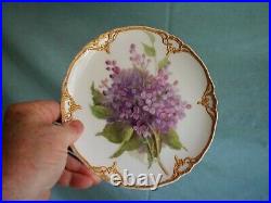 Fabulous Set Of 7 Antique Kpm Floral & Heavily Gilded Porcelain Plates