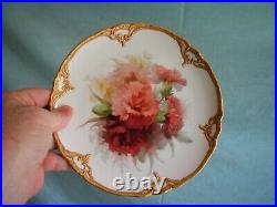 Fabulous Set Of 7 Antique Kpm Floral & Heavily Gilded Porcelain Plates