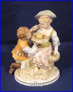 Fine Antique German Berlin KPM Porcelain Figurine Man + Woman Museum Quality