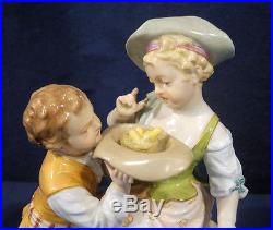 Fine Antique German Berlin KPM Porcelain Figurine Man + Woman Museum Quality