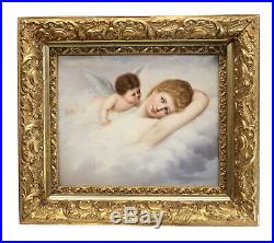 Fine KPM Porcelain Plaque Angel and Nude Beauty, 4th Quarter of 19th Century