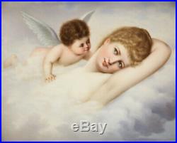 Fine KPM Porcelain Plaque Angel and Nude Beauty, 4th Quarter of 19th Century