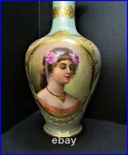 Fine Quality Large Antique KPM Porcelain Royal Vienna Hand Painted Portrait Vase