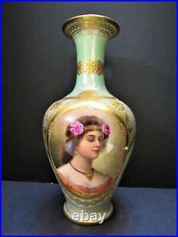 Fine Quality Large Antique KPM Porcelain Royal Vienna Hand Painted Portrait Vase