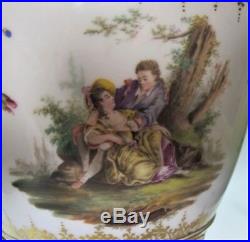 Fine & Rare SIGNED 19th C. KPM Hand Painted Porcelain Oil Lamp c. 1880 antique