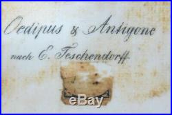 Fine Twice-Signed KPM GERMAN Plaque Antigone & Oedipus c. 1890 antique