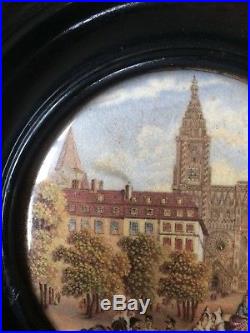 French Hand Painted Porcelain Plaque Painting STRASBOURGH 20th Century not KPM