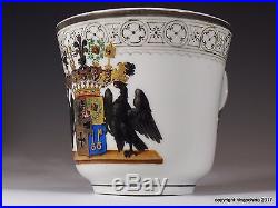 GERMAN PRUSSIAN Berlin KPM ARMORIAL Cup & Saucer WAPPEN TASSE Crest vase