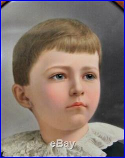 Gorgeous Large 9.5 KPM Hand-Painted Plaque of Boy c. 1880 German porcelain