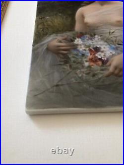 Gorgeous c. 1850 KPM Porcelain Plaque Semi-Nude Woman Signed C. Gugal Appraised