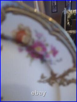 Great KPM Berlin Porcelain Neuzierat Floral & Raised Gold Plate Porzellan Teller