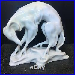 Greyhound KPM Berlin White Porcelain figurine Germany Royal Porcelain Factory