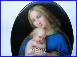 Hand Painted Kpm Porcelain Plaque Sistine Madonna 6 1/8 X 4 3/8- Very Nice