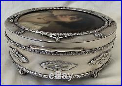 IMPORTANT French 950 Silver Box With KPM Porcelain Hand Paint Plaque On Top