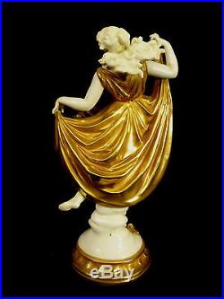 Incredibly Rare Detailed White Porcelain & Gilt Capodimonte Figurine Circa 1790