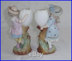 KPM Antique Porcelain Figurines Children Holding Egg Cups