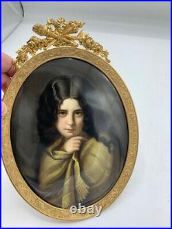 KPM Antique Porcelain Portrait Painting Girl with Shawl