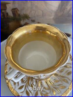 KPM BERLIN Hand Painted Gold Wheat CUP SAUCER Fûr die Hausfrau 1830s
