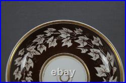 KPM Berlin Armorial Crest & Ivy Leaves Brown & Gold Cup & Saucer C. 1844-1847